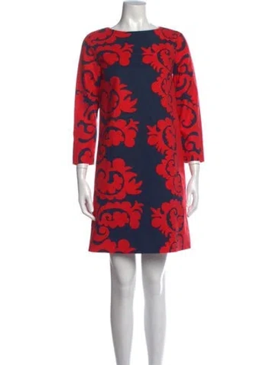 Pre-owned Marimekko Patterned Mini Dress In Red