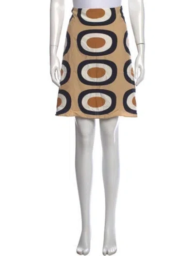Pre-owned Marimekko Patterned Mini Skirt In Neutrals