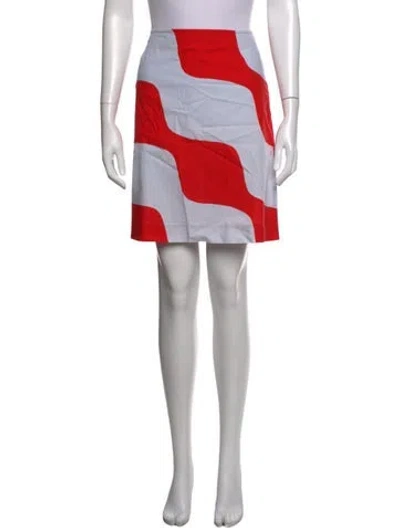Pre-owned Marimekko Patterned Mini Skirt In Pink/red
