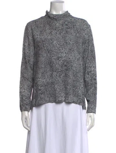 Pre-owned Marimekko Patterned Mock Neck Top In Multicolor