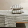 Marimekko Piccolo Stripe Cotton Sateen King Sheet Set In Open Charcoal