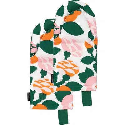 Marimekko Pieni Green Green Set Of 2 Oven Mitts In Green Multi