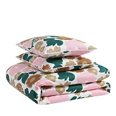 Marimekko Pieni Kukkatori Cotton Duvet Cover Set, Full/queen In Pink/beige