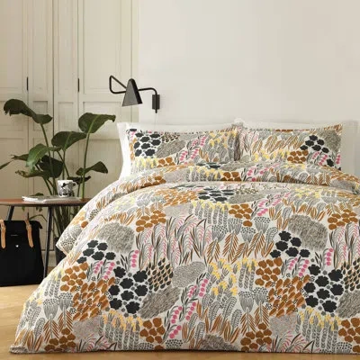 Marimekko Pieni Letto Brown Cotton Comforter Set In Multi