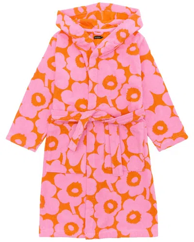 Marimekko Pieni Unikko Bath Robe In Orange