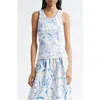 Marimekko Piiros Cactis Cotton Rib Tank In Blue