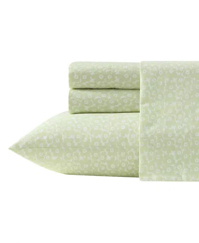 Marimekko Pikkuinen Unikko 200-thread Count Cotton Percale 4-pc. Sheet Set, Full In Green