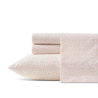 Marimekko Pikkuinen Unikko Cotton Percale 4 Piece Sheet Set, King In Pink