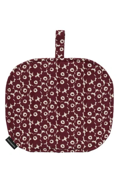 Marimekko Pikkuinen Unikko Floral Kettle Holder In Brown
