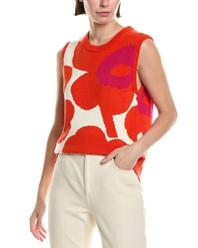 Marimekko Pioneeri Unikko Sweater Vest In Red