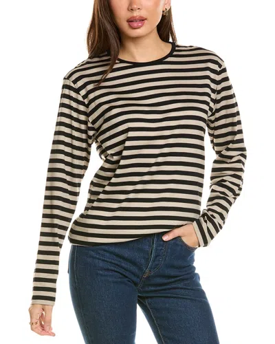 Marimekko Pitkahiha Tasaraita T-shirt In Black