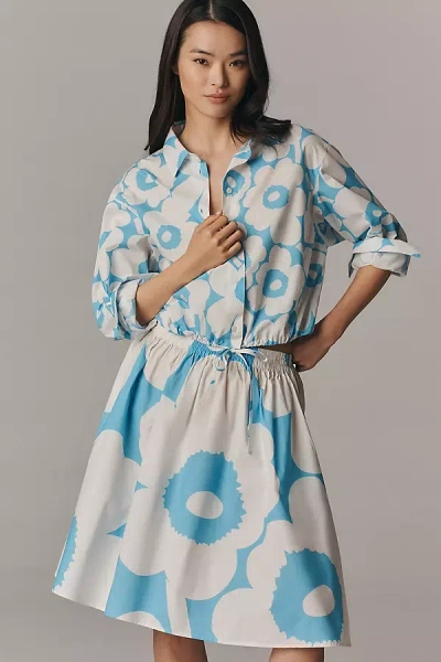 Marimekko Poiminnot Unikko A-line Knee-length Skirt In Blue