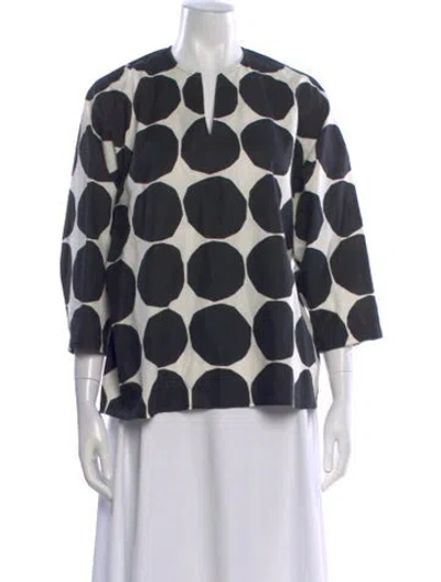 Pre-owned Marimekko Polka Dot Print Crew Neck Top In Multi