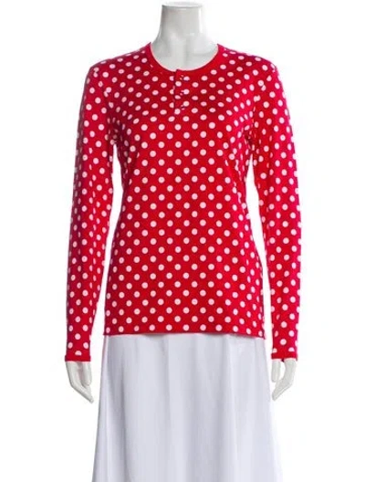 Pre-owned Marimekko Polka Dot Print Crew Neck Top In Pink