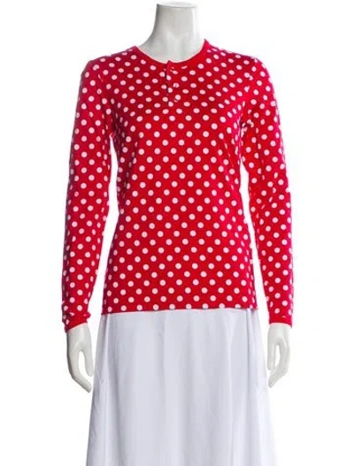 Pre-owned Marimekko Polka Dot Print Crew Neck Top In Pink