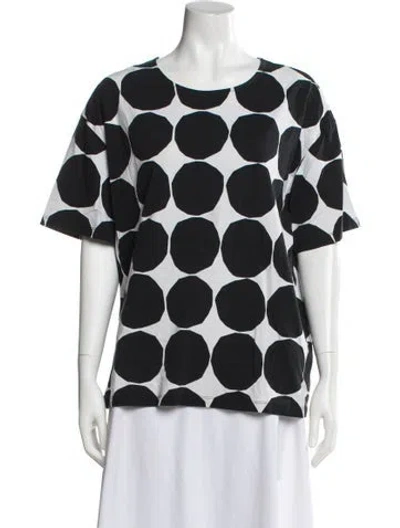Pre-owned Marimekko Polka Dot Print Crew Neck T-shirt In Gray