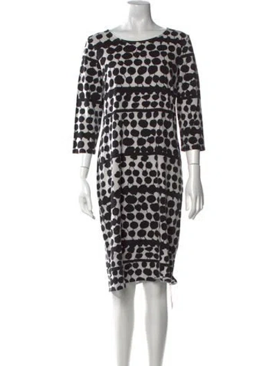 Pre-owned Marimekko Polka Dot Print Knee-length Dress In Black