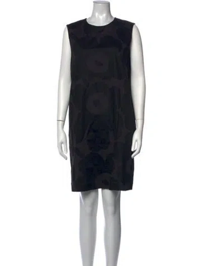 Pre-owned Marimekko Polka Dot Print Knee-length Dress In Black