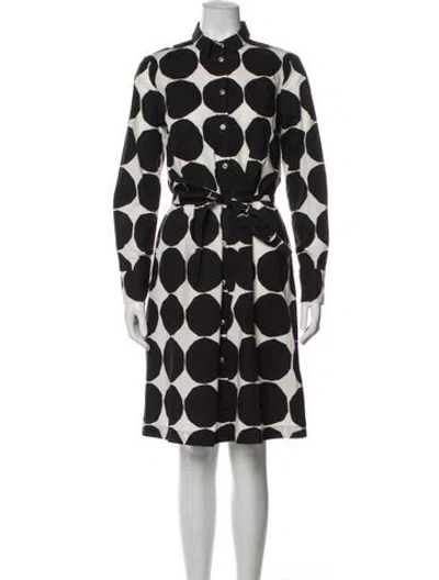 Pre-owned Marimekko Polka Dot Print Knee-length Dress In Gray