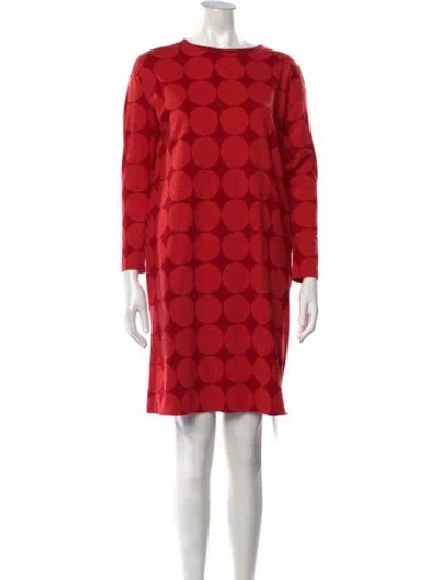 Pre-owned Marimekko Polka Dot Print Knee-length Dress In Red
