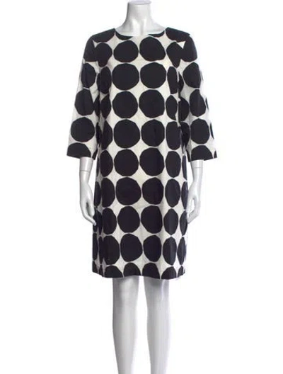Pre-owned Marimekko Polka Dot Print Knee-length Dress In White