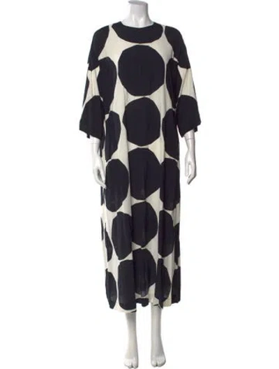 Pre-owned Marimekko Polka Dot Print Long Dress In Black