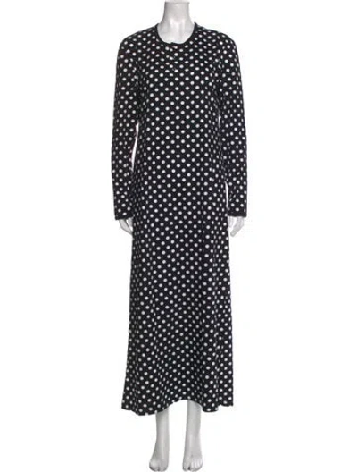 Pre-owned Marimekko Polka Dot Print Long Dress W/ Tags In Black