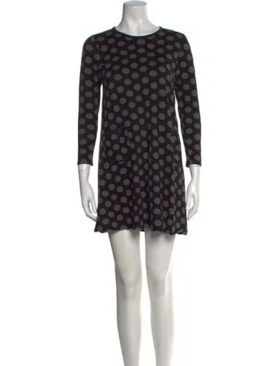 Pre-owned Marimekko Polka Dot Print Mini Dress In Black