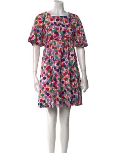 Pre-owned Marimekko Polka Dot Print Mini Dress In Orange