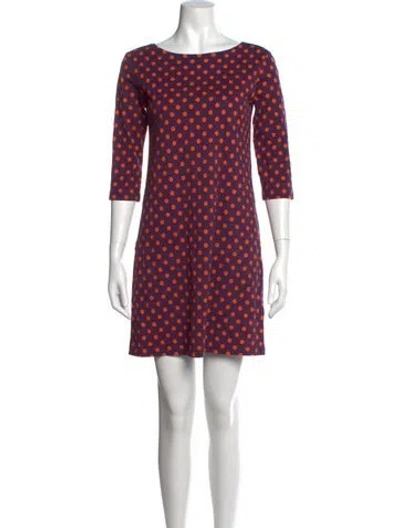 Pre-owned Marimekko Polka Dot Print Mini Dress In Purple