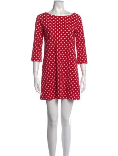 Pre-owned Marimekko Polka Dot Print Mini Dress In Red