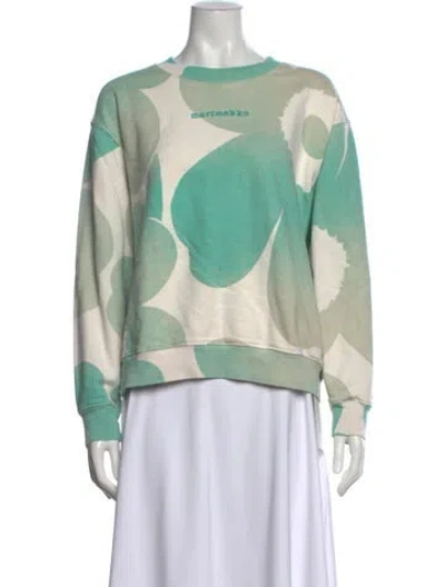 Pre-owned Marimekko Printed Crew Neck Sweatshirt In Green