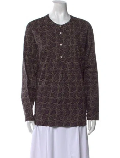 Pre-owned Marimekko Printed Crew Neck Sweatshirt In Purple