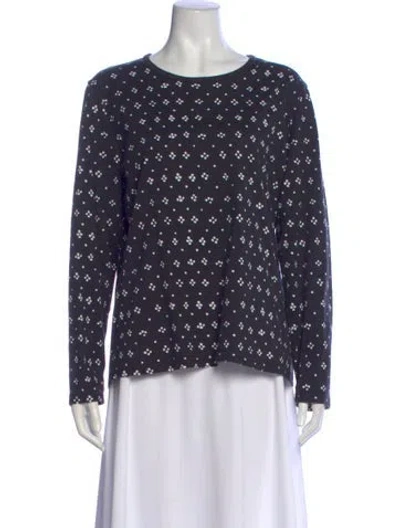 Pre-owned Marimekko Printed Crew Neck Top In Black