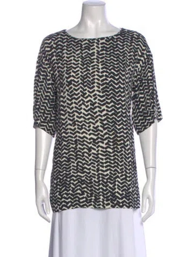 Pre-owned Marimekko Printed Crew Neck Top In Multi
