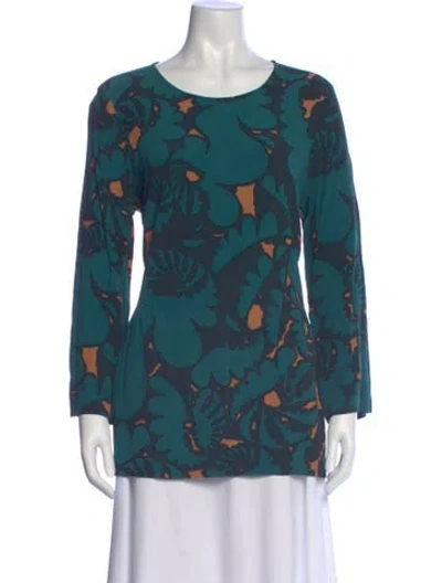 Pre-owned Marimekko Printed Crew Neck Top In Multi