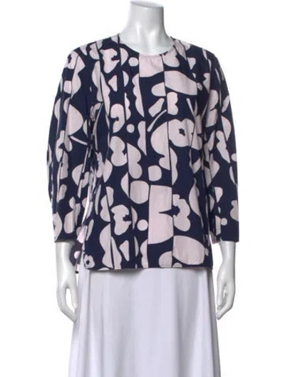 Pre-owned Marimekko Printed Crew Neck Top In Multi