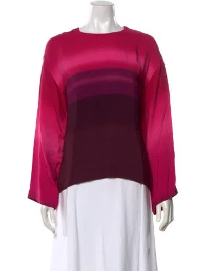 Pre-owned Marimekko Printed Crew Neck Top In Pink
