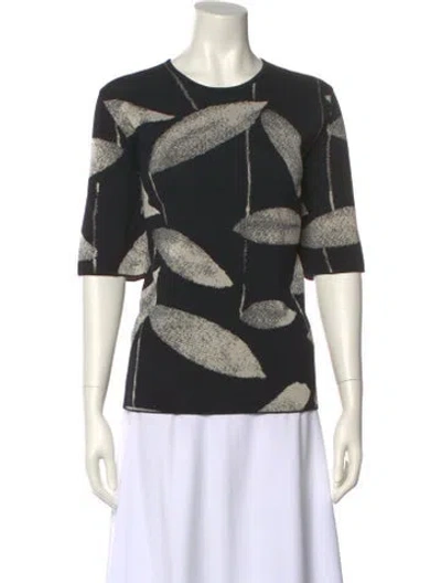 Pre-owned Marimekko Printed Crew Neck T-shirt W/ Tags In Black