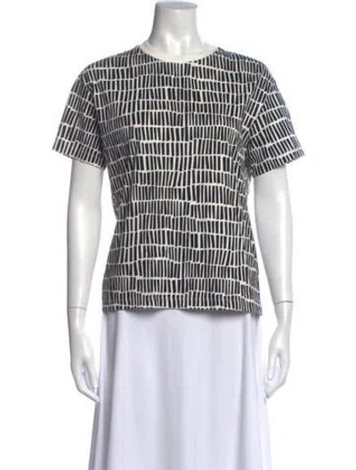 Pre-owned Marimekko Printed Crew Neck T-shirt In White