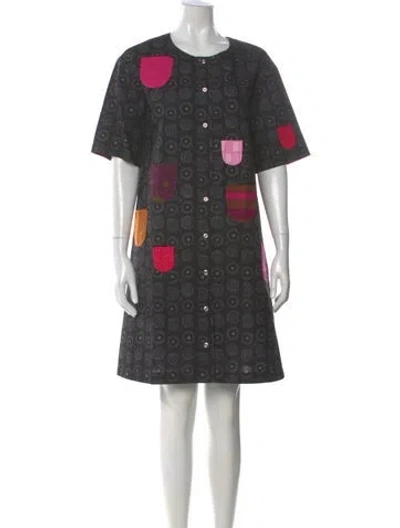 Pre-owned Marimekko Printed Knee-length Dress In Black