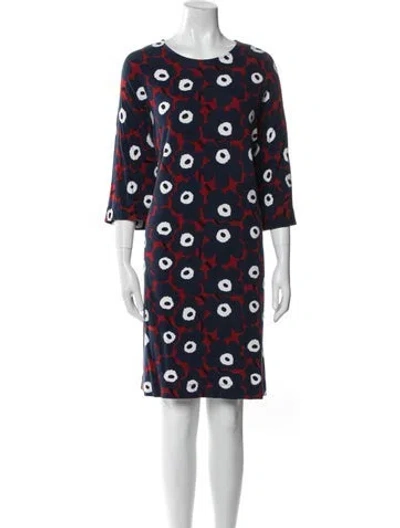 Pre-owned Marimekko Printed Knee-length Dress In Blue