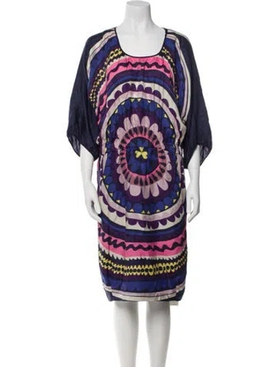 Pre-owned Marimekko Printed Knee-length Dress In Blue