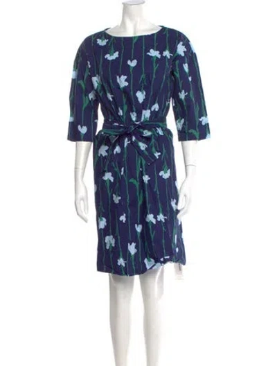 Pre-owned Marimekko Printed Knee-length Dress In Blue