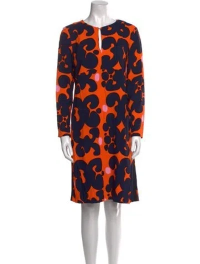 Pre-owned Marimekko Printed Knee-length Dress In Blue