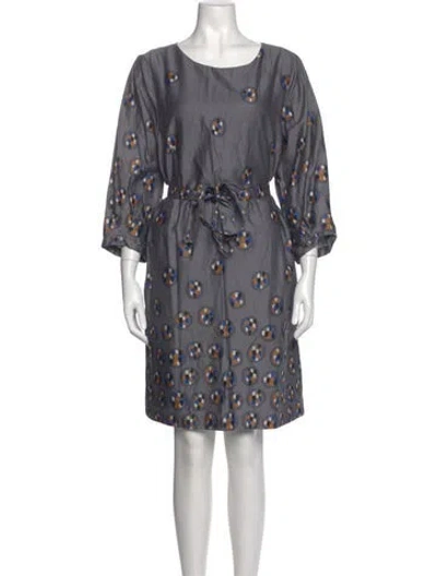 Pre-owned Marimekko Printed Knee-length Dress In Gray