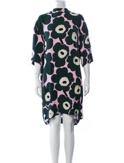 Pre-owned Marimekko Printed Knee-length Dress In Green