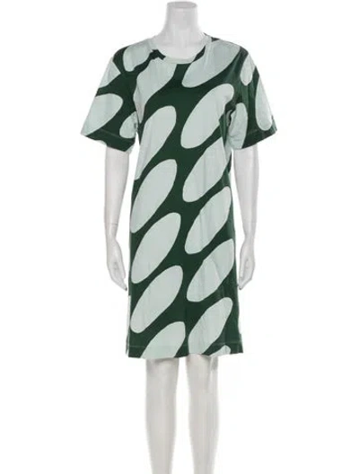 Pre-owned Marimekko Printed Knee-length Dress In Green