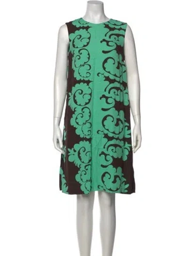 Pre-owned Marimekko Printed Knee-length Dress In Green
