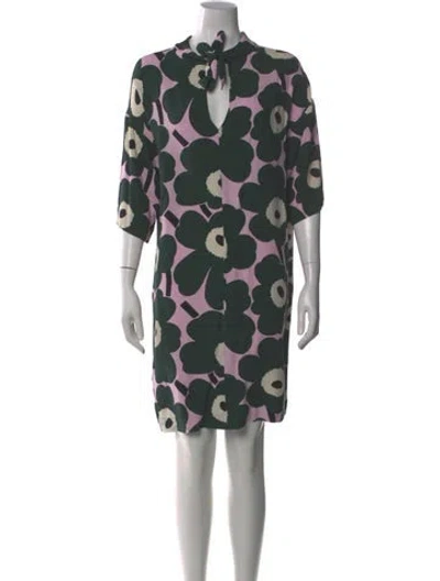 Pre-owned Marimekko Printed Knee-length Dress In Green